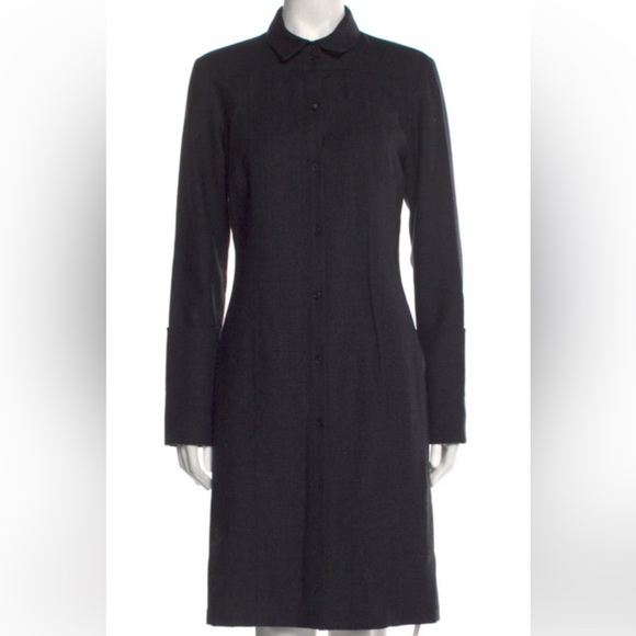 The Row Dresses & Skirts - The Row Womens Virgin Wool Button Down
Shirt Dress size 6